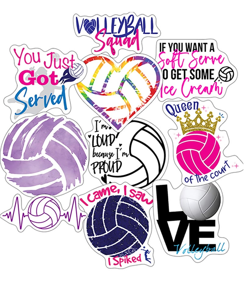 Leann Michael Volleyball Stickers - XL Size - Volleyball Gifts for Teen Girls, Boys, Teams - Work Great As Water Bottle Stickers, Anywhere You Need Decals or Laptop Decals - Image 1